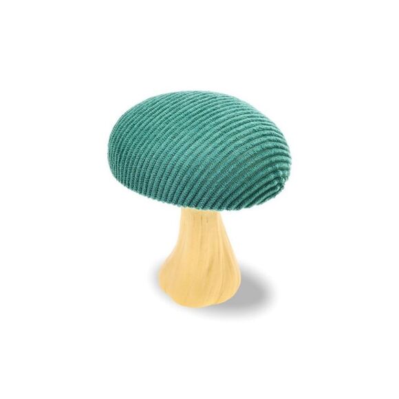 NWT Bullseye’s Playground Velvet Mushroom 4.5” Figural Peacock Green Figure - Picture 3 of 4